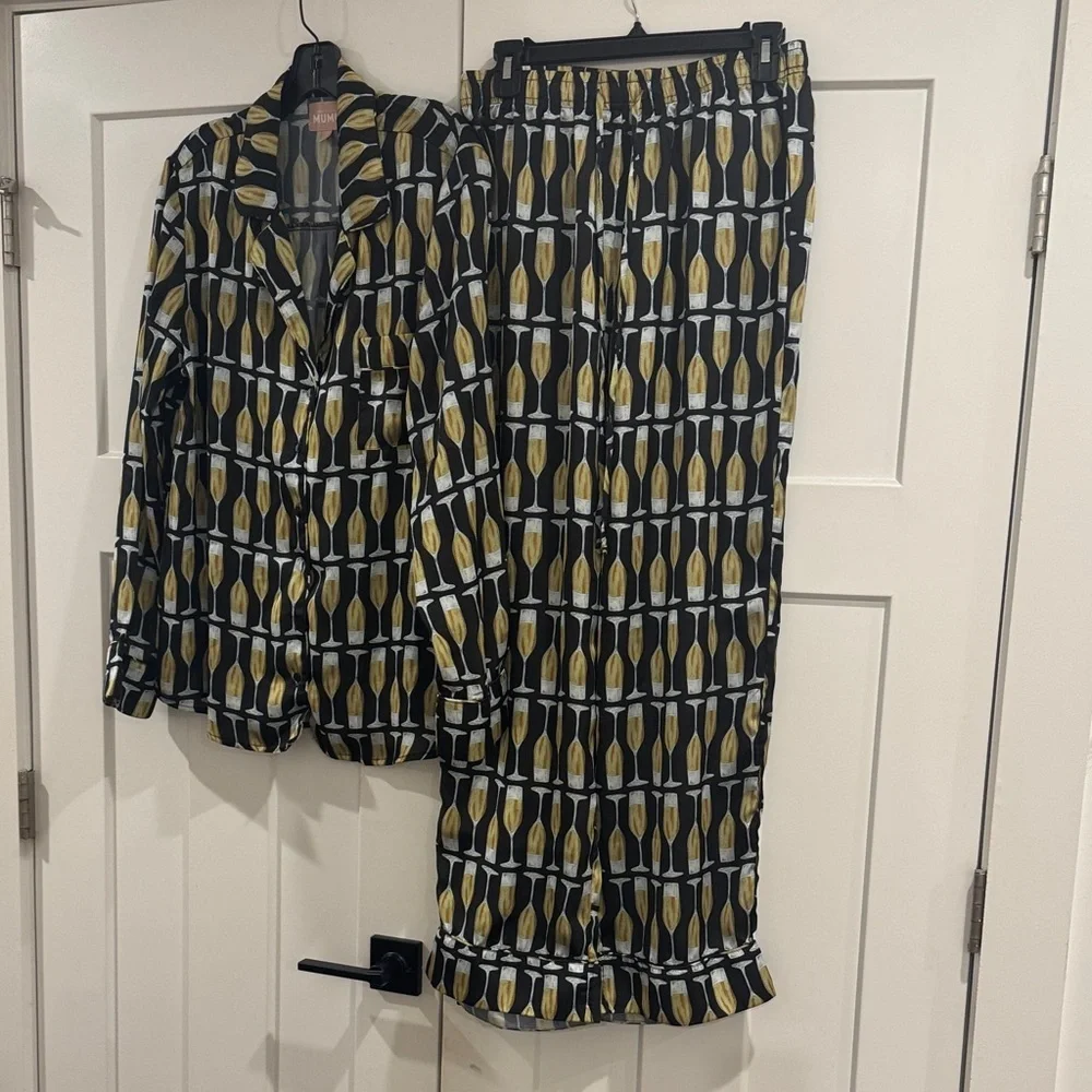 Show Me Your Mumu Classic PJ Set, Champagne Silky, Size Small